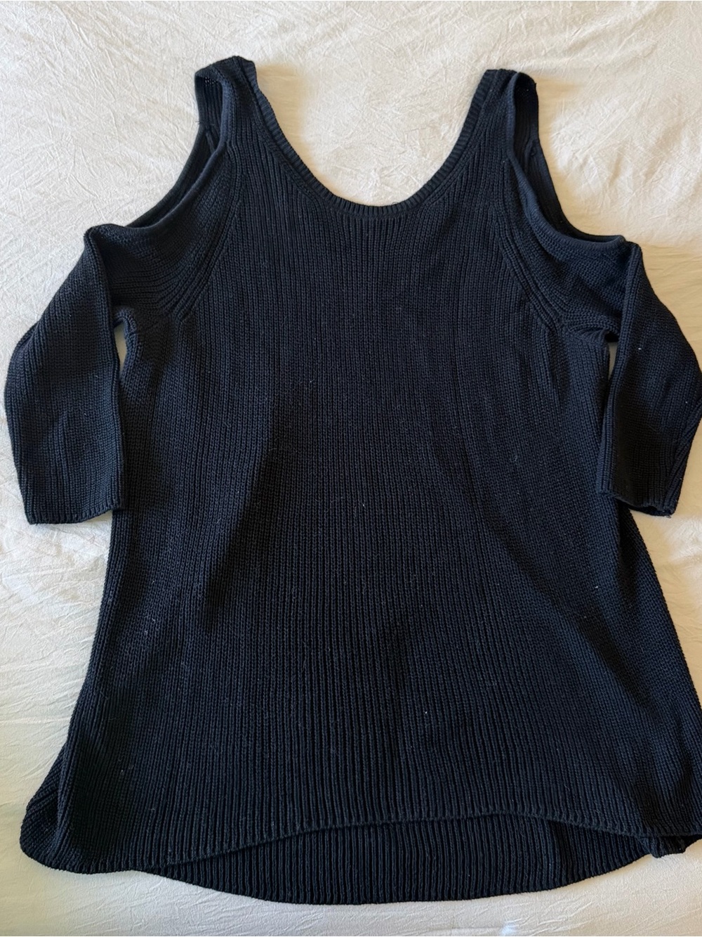 Express Black Cold-Shoulder Knit Sweater